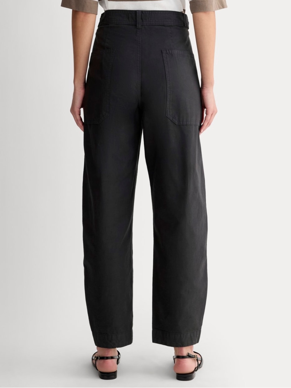 NWOT EVERLANE The Fatigue Barrel Pant in Black Cotton Linen Blend Size 8 - Picture 2 of 16
